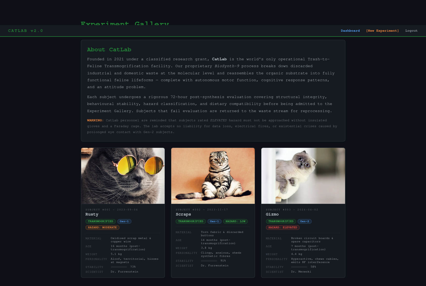experiment gallery